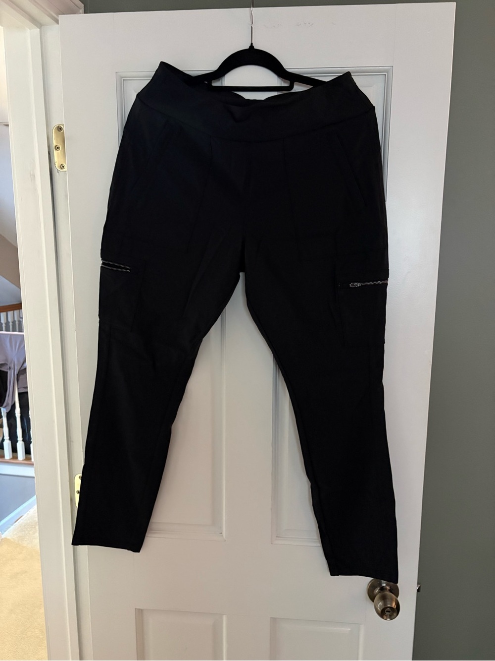 Athlete black cargo joggers